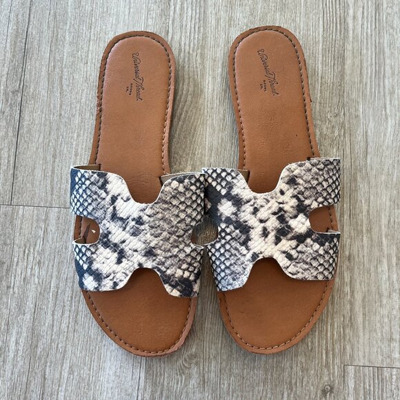 Womens Universal Thread Snakeskin Print Sandals - 9 - Picture 1 of 6